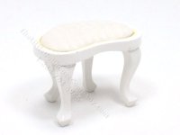 (image for) Miniature As-Is White Vanity Stool For Dollhouses