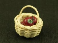 (image for) Dollhouse Scale Model Apples in Basket
