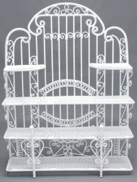 (image for) Miniature Large White Wire 4-Shelf Unit