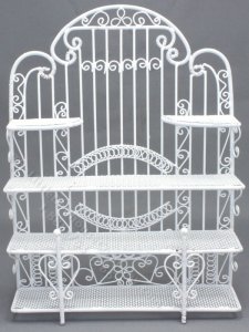 (image for) Miniature Large White Wire 4-Shelf Unit