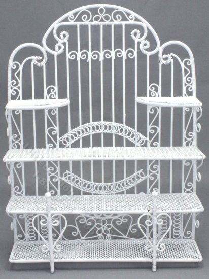 (image for) Miniature Large White Wire 4-Shelf Unit