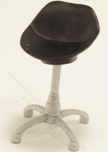 (image for) Miniature Black Swivel Chair with Silver Legs