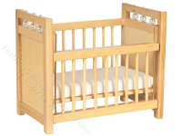 (image for) Miniature Oak Crib for Dollhouses