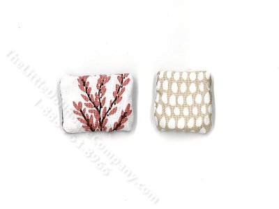 (image for) Miniature Pair of Botanical Pillows for Dollhouses