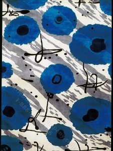 (image for) Miniature Blue/Black/Cream Abstract Rug by PRD Miniatures