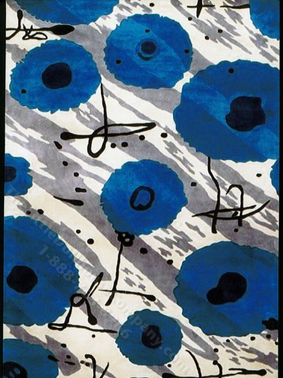 (image for) Miniature Blue/Black/Cream Abstract Rug by PRD Miniatures