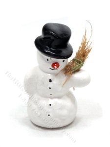 (image for) Miniature Porcelain Snowman for Dollhouses