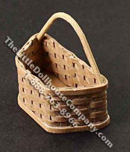 (image for) Miniature Half Hexagon Basket with Handle for Dollhouses