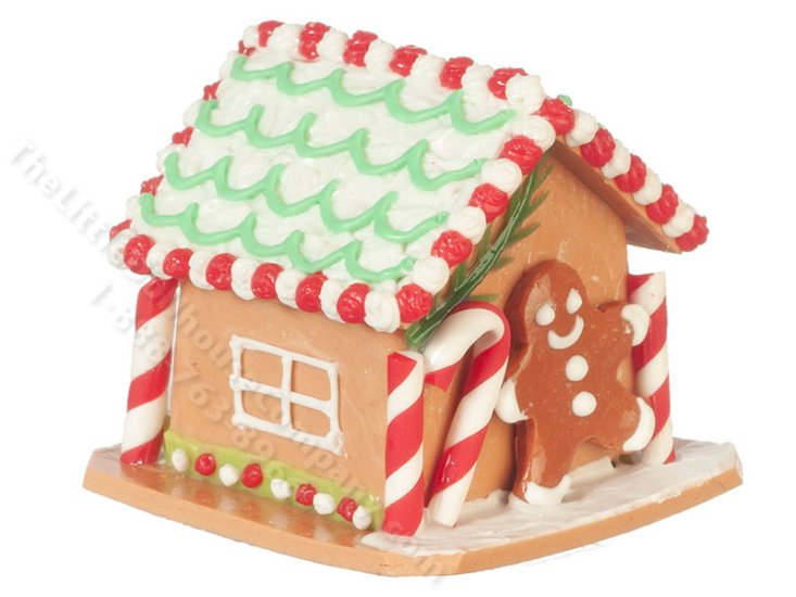 (image for) Miniature Christmas Gingerbread House for Dollhouses