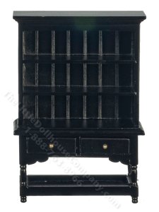 (image for) Miniature Black Hutch for Dollhouses
