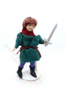 (image for) Miniature Medieval Boy Doll with Toy Sword