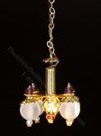 (image for) 1:48 Scale Miniature 3V Four Arm Downward Globe Chandelier for Dollhouses - Amethyst