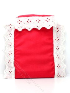 (image for) Vintage Handmade Red Bedding for Dollhouses