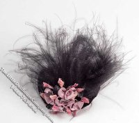 (image for) Ladies Black Feathered Hat by Judith Blondell for Dollhouses