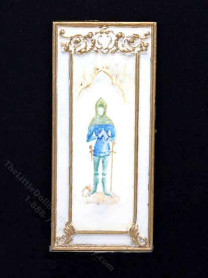 (image for) Dollhouse Scale Model Hand Painted Wall Panel -Medieval Peasant