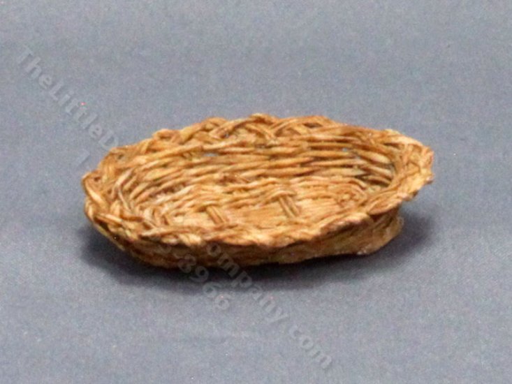 (image for) Miniature Flat Oval Basket for Dollhouses