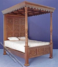 (image for) Miniature Ornate Four Post Bed for Dollhouses