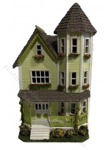 (image for) 1:48 Scale Sister House Dollhouse Kit - Green