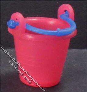 (image for) Miniature Pink Beach Pail for Dollhouses