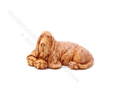 (image for) Miniature Basset Hound Dog For Dollhouses