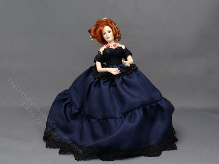 (image for) Miniature Handcrafted Vintage Dark Blue Victorian Lady