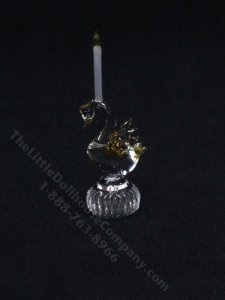(image for) Miniature Glass Swan Candle Stick for Dollhouses