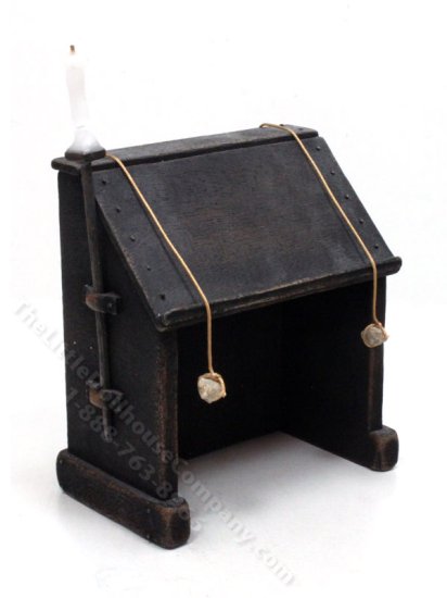 (image for) Miniature Handmade Medieval Scribe's Desk for Dollhouses