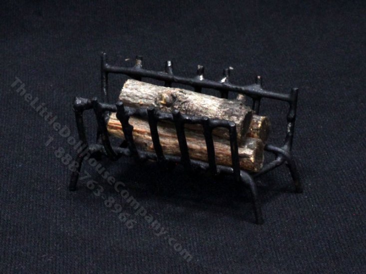 (image for) Miniature Log Holder with Wood for Dollhouses