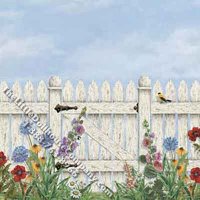 (image for) Dollhouse Scale Model Wallpaper Picket Fence Mural