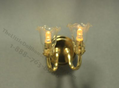 (image for) Miniature Battery Operated Sconce with Clear Shades