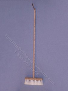 (image for) Miniature Broom with White Bristles for Dollhouses
