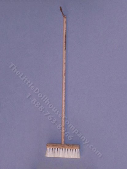 (image for) Miniature Broom with White Bristles for Dollhouses