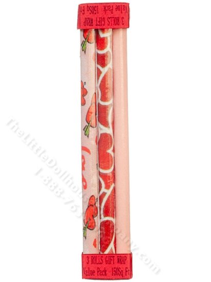 (image for) Miniature Valentine's Wrapping Paper Set for Dollhouses