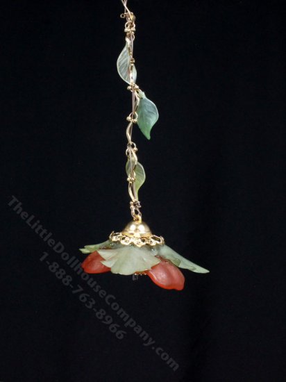 (image for) Miniature Orange Flower Hanging Light for Dollhouses