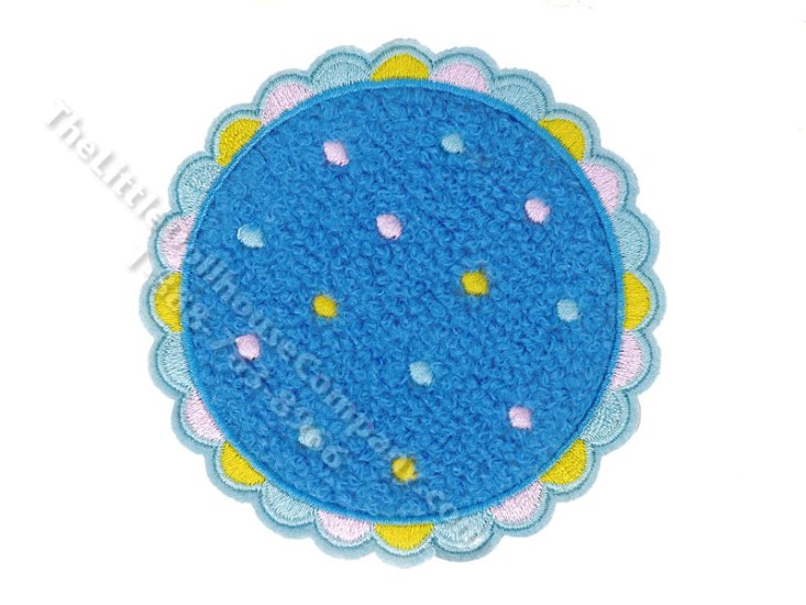 (image for) Miniature Round Blue Scalloped Rug for Dollhouses - 3.25"x3.25"