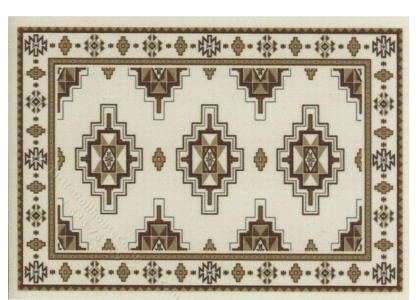 (image for) Miniature Small Scale Beige Rug with Woven Rug Design Influence
