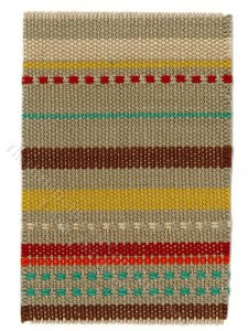(image for) Miniature Woven Rug w/ Colourful Stripes for Dollhouses - Small