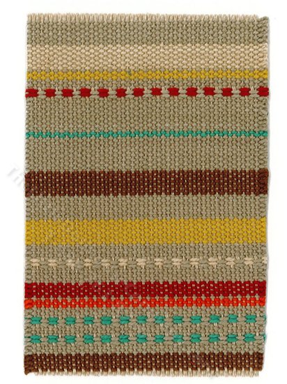 (image for) Miniature Woven Rug w/ Colourful Stripes for Dollhouses - Small