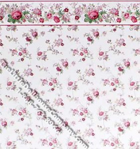 (image for) Roses on Roses Background Pattern Miniature Dollhouse Wallpaper