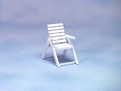 (image for) Miniature White Patio Outdoor Chair for Dollhouses