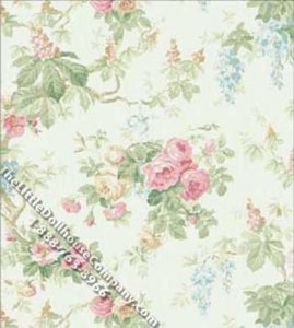 (image for) Wisteria Flower Pattern Miniature Wallpaper for Dollhouses