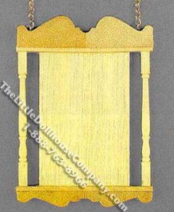(image for) Miniature Wooden Hanging Sign with Chains for Dollhouses