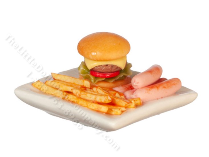 (image for) Miniature Hamburger Platter for Dollhouses