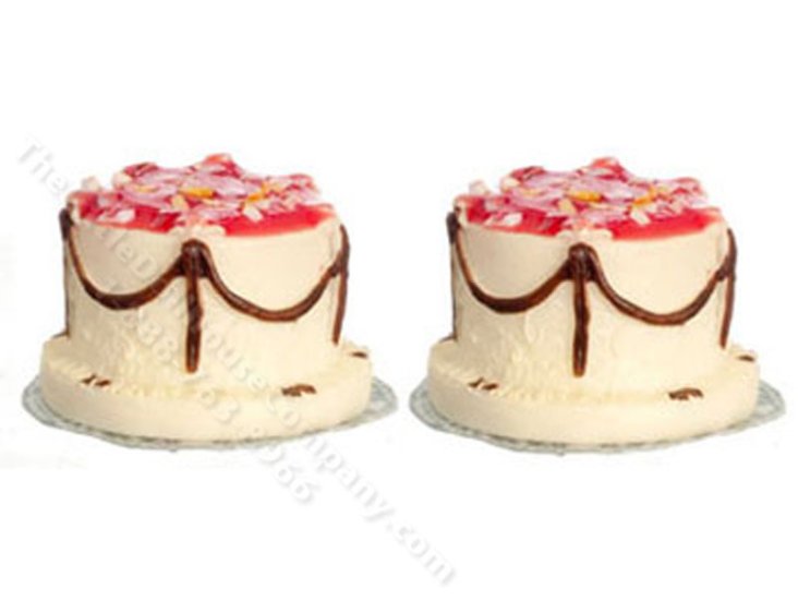 (image for) Miniature Round Coulis Topped Cake for Dollhouses