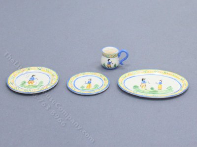 (image for) Vintage Handmade Miniature Place Setting for Dollhouses