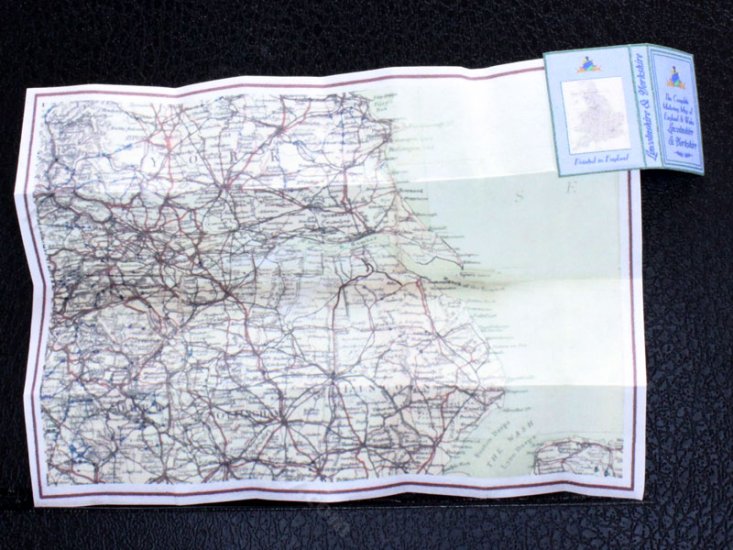 (image for) Miniature Map of Lincolnshire and Yorkshire for Dollhouses