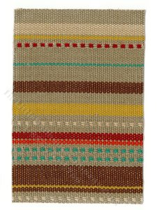 (image for) Miniature Woven Rug w/ Colourful Stripes for Dollhouses - Large
