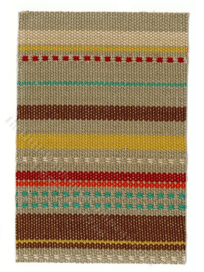(image for) Miniature Woven Rug w/ Colourful Stripes for Dollhouses - Large