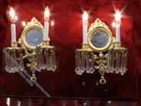 (image for) Dollhouse Scale Model Sconce 2 Arm w/Mirror and Bugles, 1-1/2"H