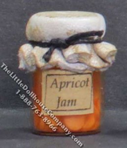 (image for) Dollhouse Scale Model Homemade Apricot Jam in Wax Sealed Jar